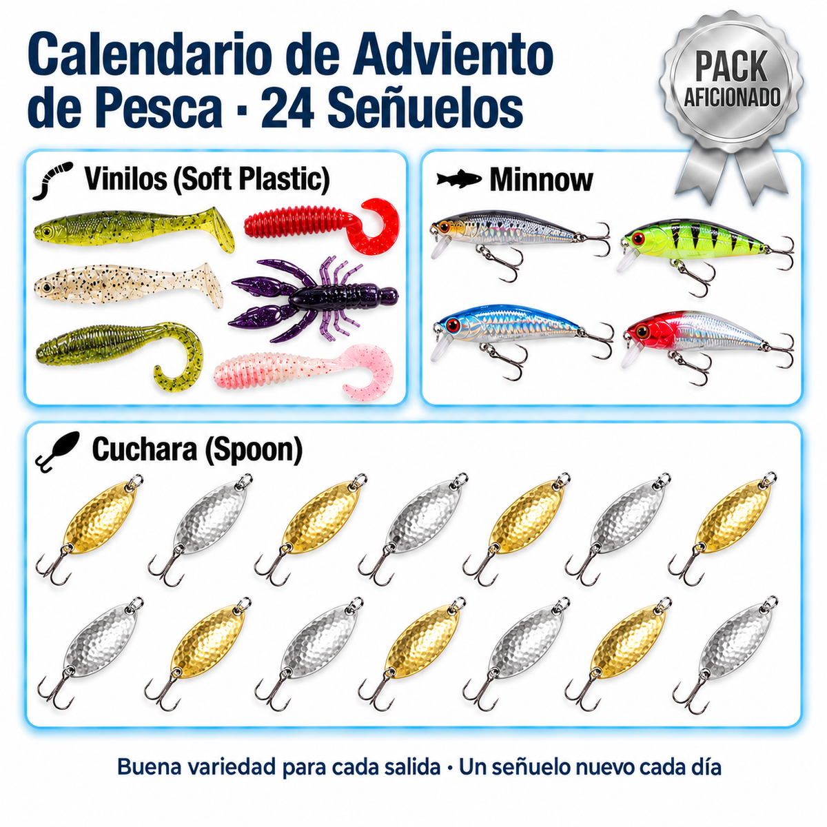 Calendario de Adviento de Anzuelos para Pesca