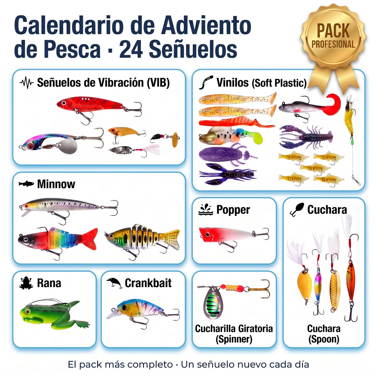 Calendario de Adviento de Anzuelos para Pesca